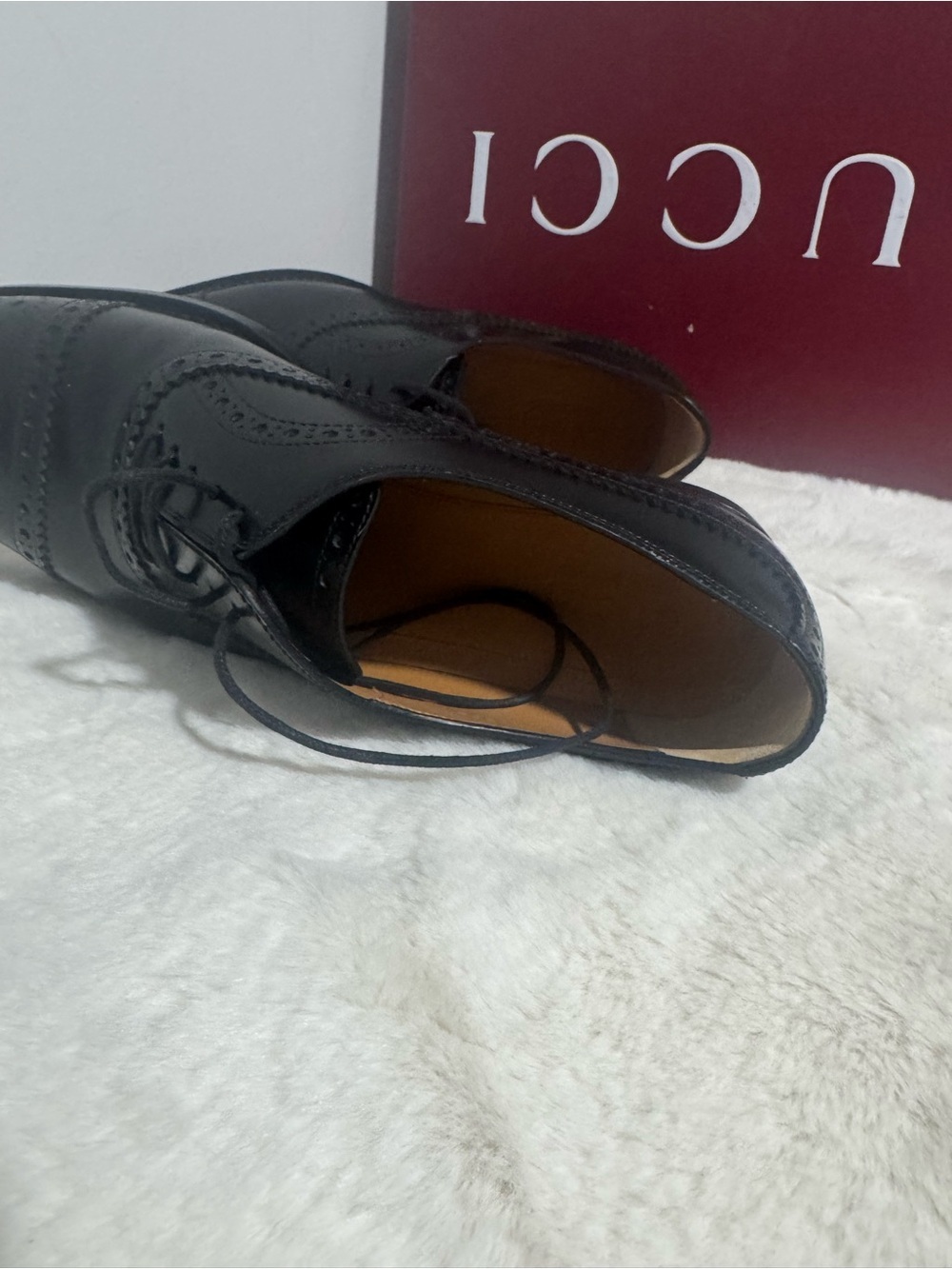 Gucci Black Brogue Men's Oxfords - Picture 9 of 11